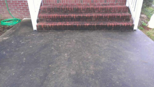 before driveway and stoop